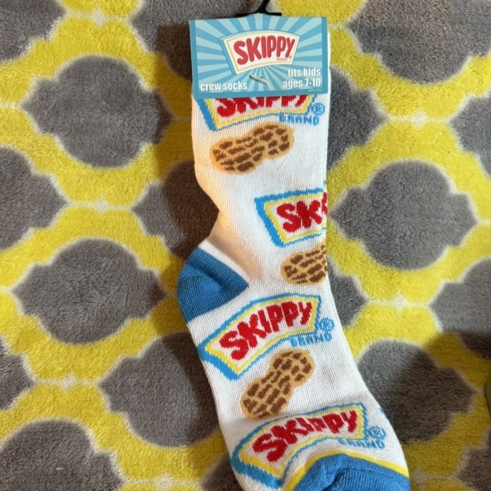 NWT Skippy Peanut Butter Crew Socks (Kids Size 7-10)